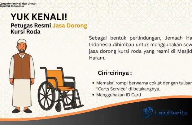 Waspada ‘Joki’ Ilegal, PPIH Ingatkan Jamaah Haji Pentingnya Gunakan Jasa Kursi Roda Resmi demi Keamanan di Masjidilharam