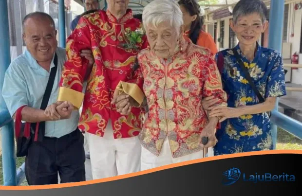 Cinta Sejati Tak Pernah Terlambat: Kisah Haru Nenek 91 Tahun Dipersunting Pria 67 Tahun di Panti Jompo